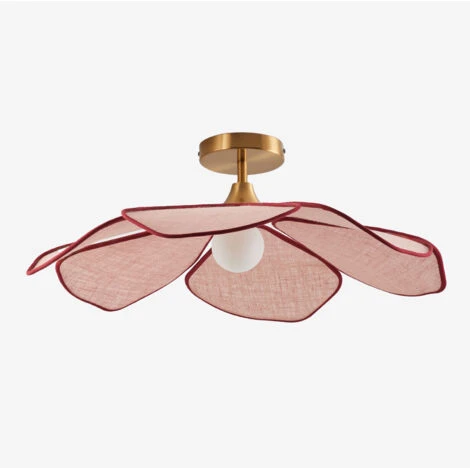 Sklum – Plafonnier Benavid Ø75 cm – Design pétales en fibres naturelles – Type E27 – Hauteur 25 cm – Pour espaces intérieurs – 40W max