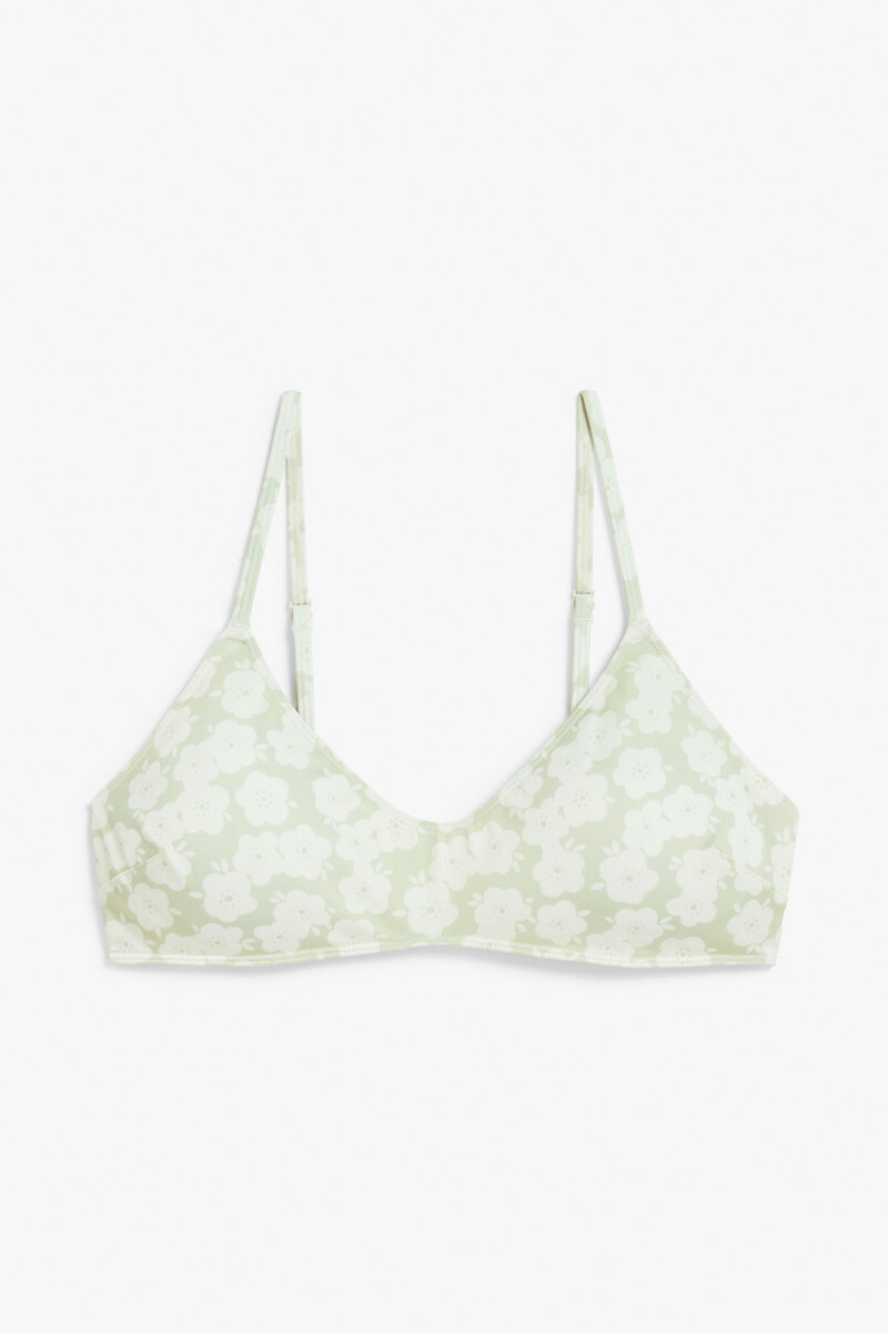 Padded bikini top - Floral print - Bikinis - Monki BE