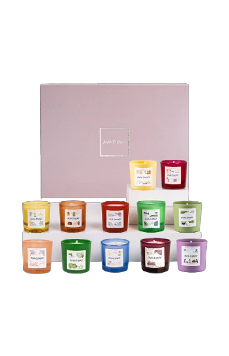 Mini Coffret de 12 bougies - City Trip - Notes Boisées / Fleuries