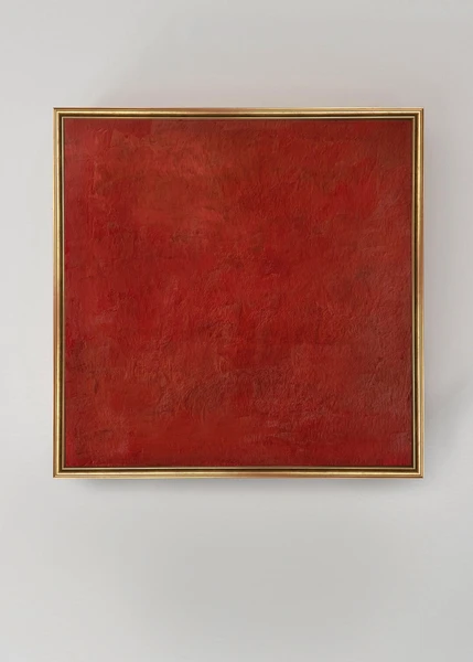 Square red  abstract oil painting in golden frame Contemporary Art Abstract Hand painted Original Picture PRE-ORDER 90x90cm(35”x35”)