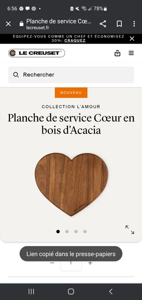 Planche à pain en forme de coeur