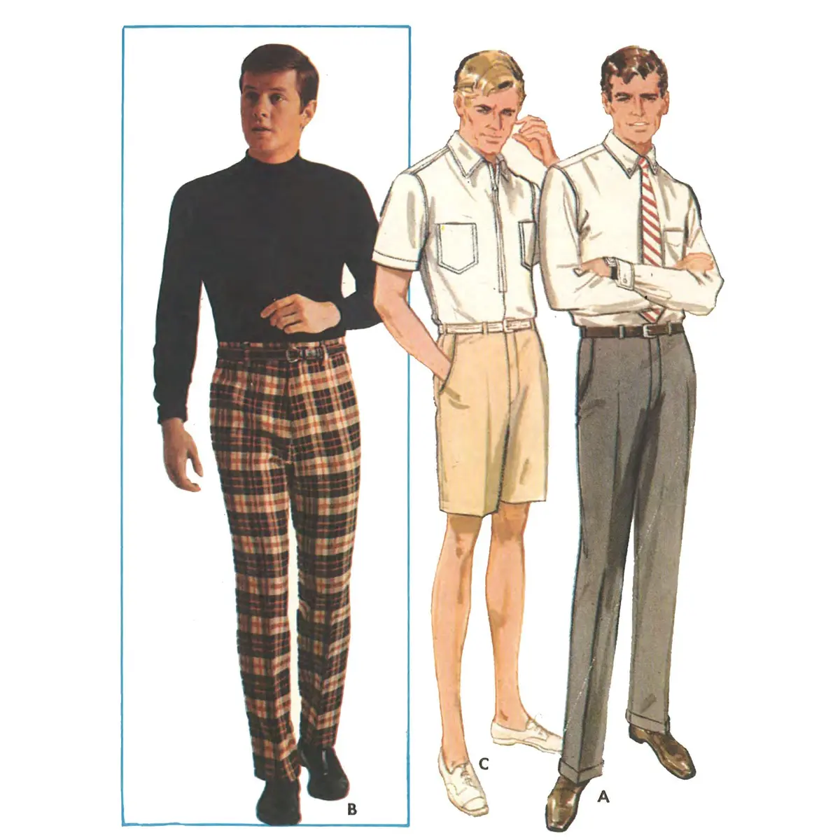 Modèle des années 1960, pantalons pour hommes, pantalons, pantalons et shorts - Taille 40 » (102 cm)