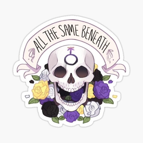 Crâne de fierté - non binaire | Sticker