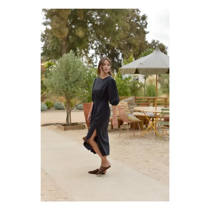 Marlot Paris - Robe Aime Seersucker - Collection Femme - Noir | Smallable