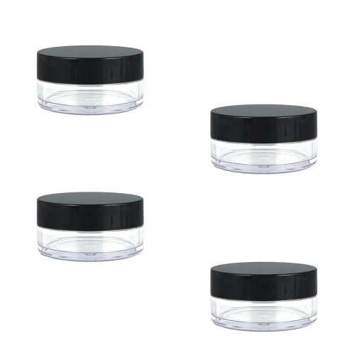 Petite Contenants Cosmétiques, 4 Pièces Mini Pots D'échantillons de Voyage Ronds Clairs Vides, pour Crème, Échantillons, Poudre, Baume à Lèvres
