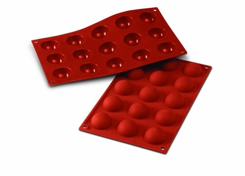Silikomart 20.005.00.0060 SF005 Moule Forme Demi-Sphères 15 Cavités Silicone Terre Cuite