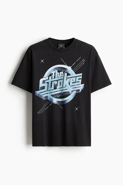 T-shirt imprimé Loose Fit façon vintage