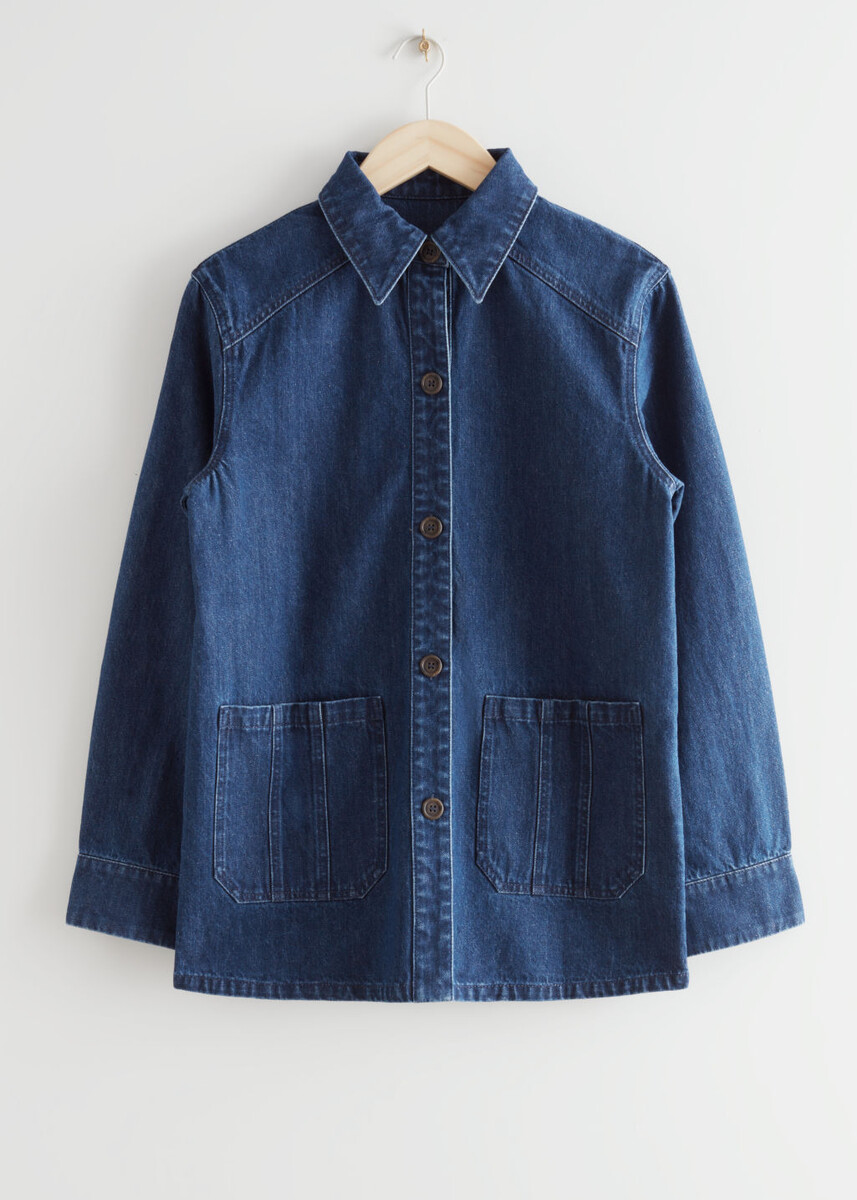 Relaxed Patch Pocket Denim Jacket