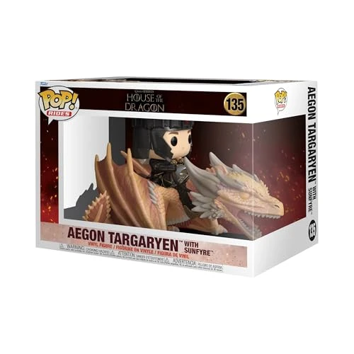 Funko Pop! Rides: House of The Dragon - Aegon Targaryen with Sunfyre - Figurine en Vinyle de Collection - Idée Cadeau - Produit Officiel - Jouets pour Enfants et Adultes