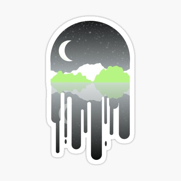 Paysage d'égouttement d'Agender subtil | Sticker