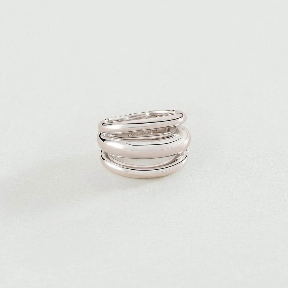 Bague large TRIJONC - Argenté