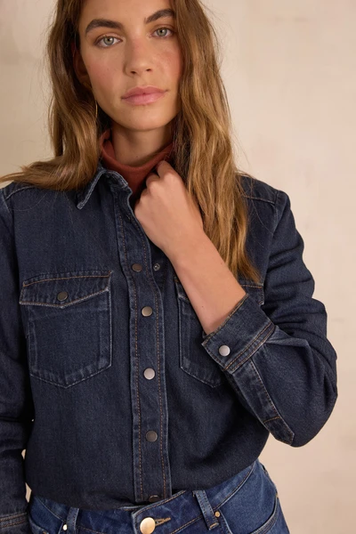 Chemise effet denim SOLANGE en 100% coton