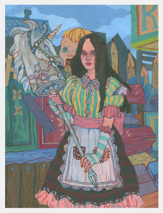 Alice - Original Art or Print - Tempera Painting