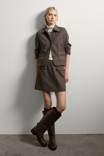 Multicolor Brown Regular Fit Blazer | Stefanel