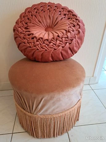 Pouf velours vintage/ancien