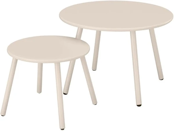 Vente-unique - Tables gigognes de Jardin en métal - Beige - MIRMANDE de MYLIA