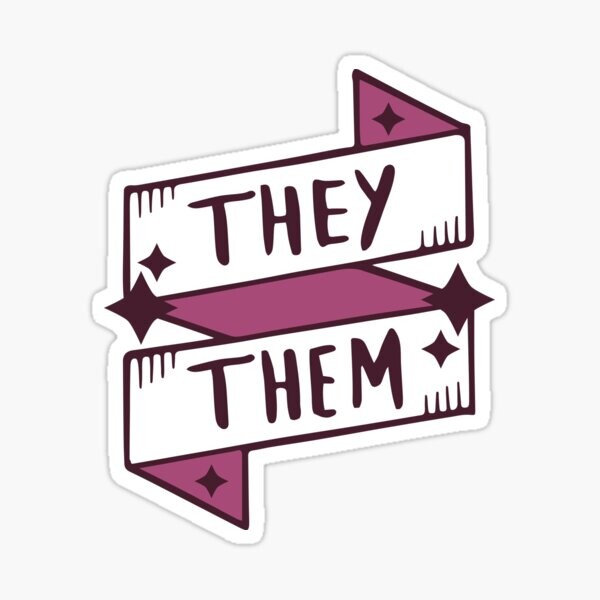 Ils/Eux (Non binaire) dans Orange | Sticker