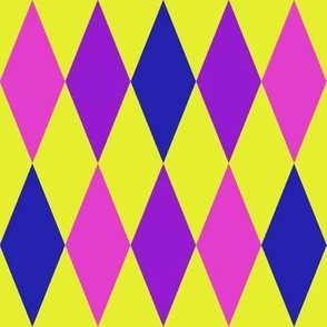 large harlequin diamonds in Bob's colors Fabric | Spoonflower