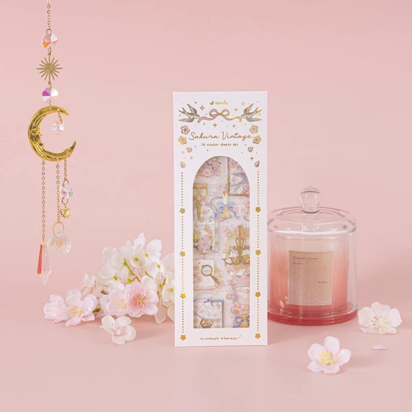 Tsuki ‘Sakura Vintage’ 3D Sticker Set ☾ – NotebookTherapy
