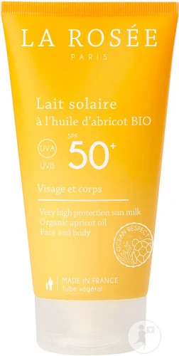 La Rosée Lait Solaire À L'Huile D'Abricot Bio IP50+ Visage Et Corps Tube 150ml