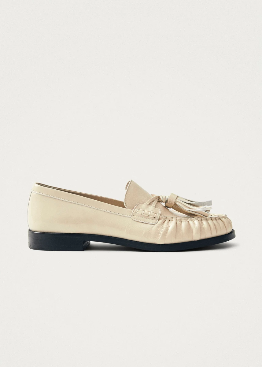 Marietta Cream Patent Leather Loafers