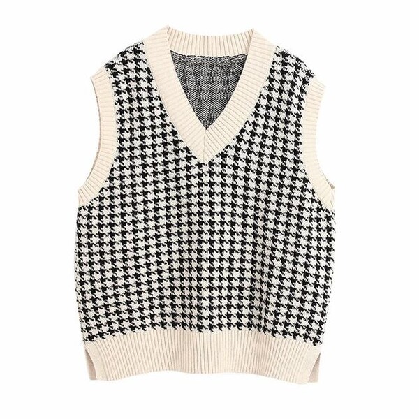 HOUNDSTOOTH OVERSIZE  WAISTCOAT