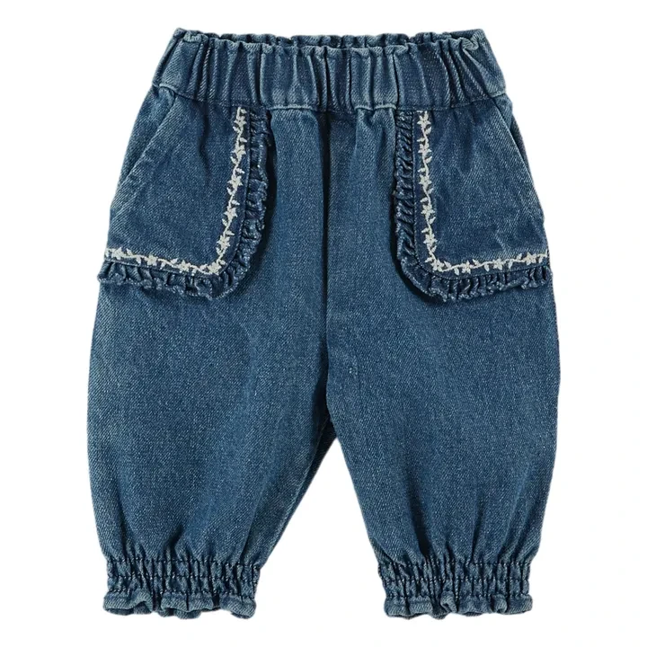 Sarouel Brodé Denim | Bleu jean