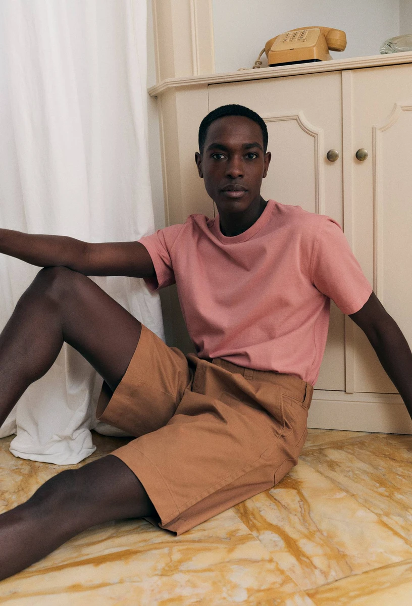 T-shirt manches courtes en coton BIO GOTS ROSE pour homme MONOPRIX