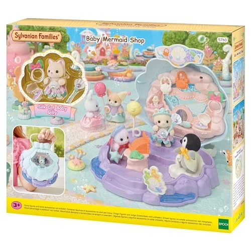 Sylvanian Families - La Boutique des sirènes - Plongez dans l'univers de la Famille Sylvanian - Maison de poupées - Jouet Enfant 3 Ans et + - pour stimuler l'imagination des Enfants - 5760