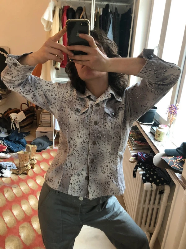 Vintage raindrop printed shirt