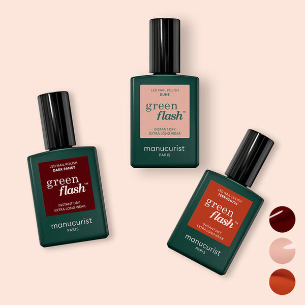 Trio set Green Flash - Dark Pansy & Terracotta & Dune