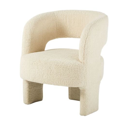 Fauteuil tripode à bouclettes blanches | Maisons du Monde