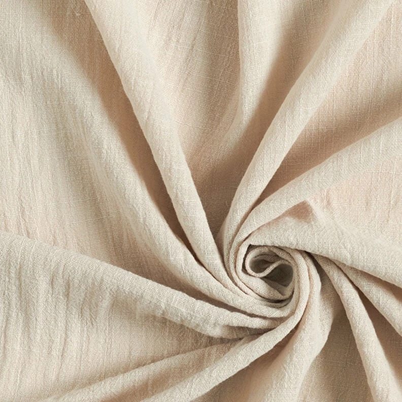 Tissu en coton Aspect lin – beige - Idéal pour Tuniques