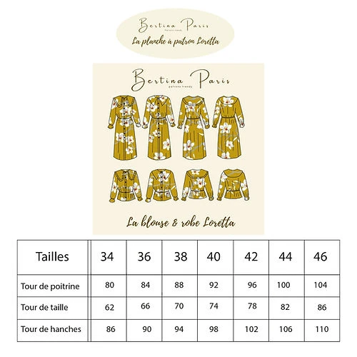 PATRON DE COUTURE BLOUSE MAXI COL LORETTA