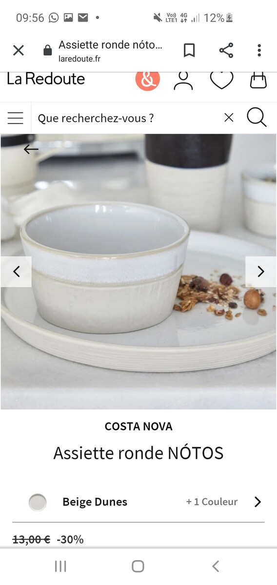 Assiette nova ronde notos 