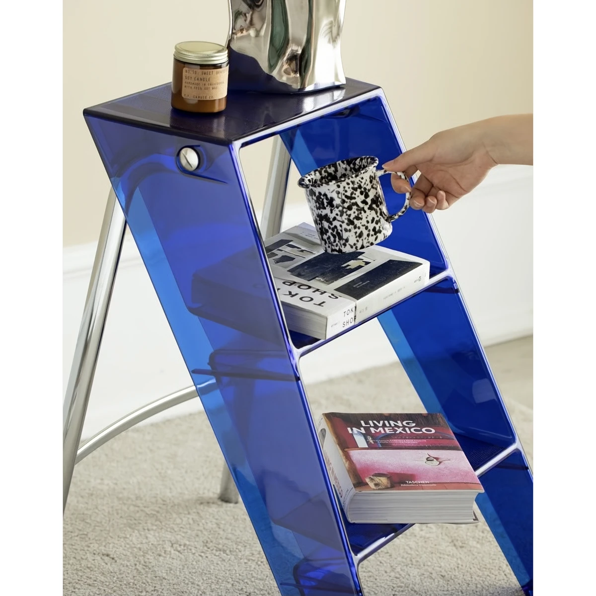 COZONI Folding Step Ladder (Smoke Blue)