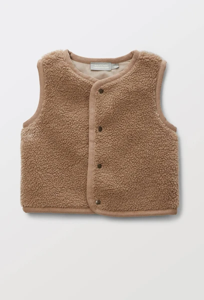 Gilet sans manches uni en sherpa