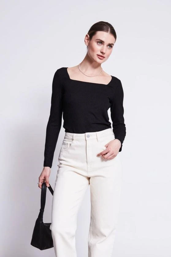 T-shirt à manches longues noir en tencel - fria black Jan'n June