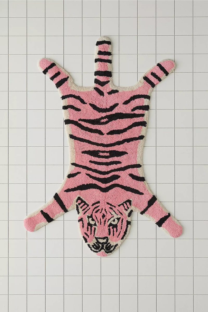 tapis tigre rose