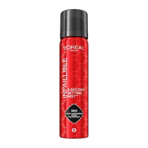 L'Oréal Paris - Spray Fixateur de Maquillage - Waterproof - Sans Transfert - Formule Légère - Non Collant - Résistant à l'Eau - Tenue Jusqu'à 36h - Infaillible - 80 ml