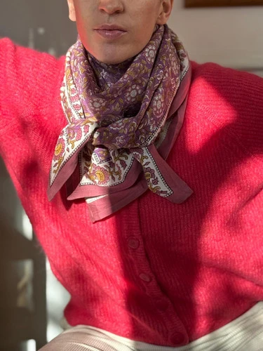 Grand foulard BOUGAINVILLIERS Violet
