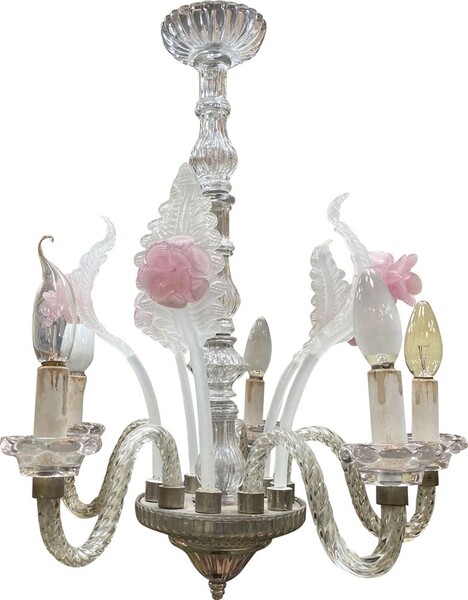 Lustre vintage Murano 5 lumières - Design Market
