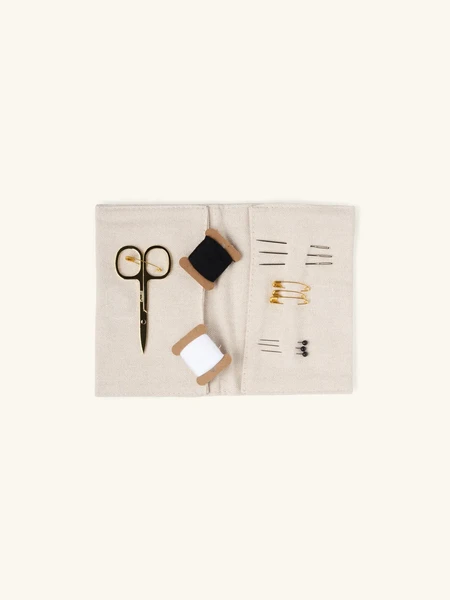 Kit de couture | Coton/lin. 10 x 15 cm. | Nature