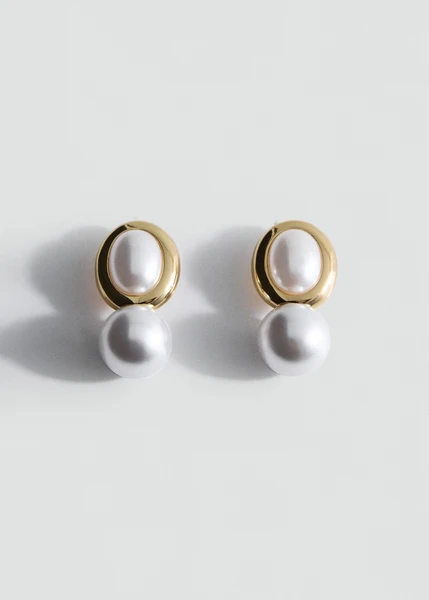 Boucles d'oreilles perles combinées | MANGO France métropolitaine
