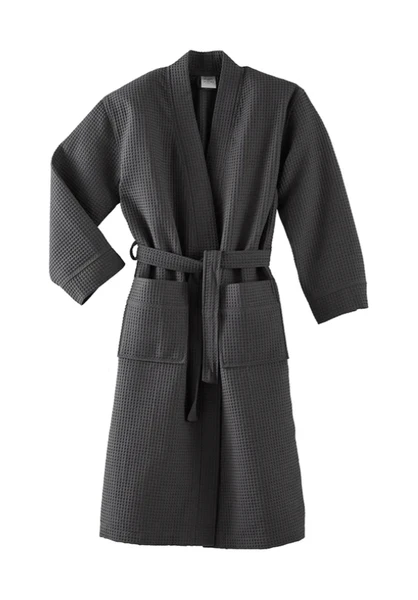 Peignoir Coton nid d'abeille gris