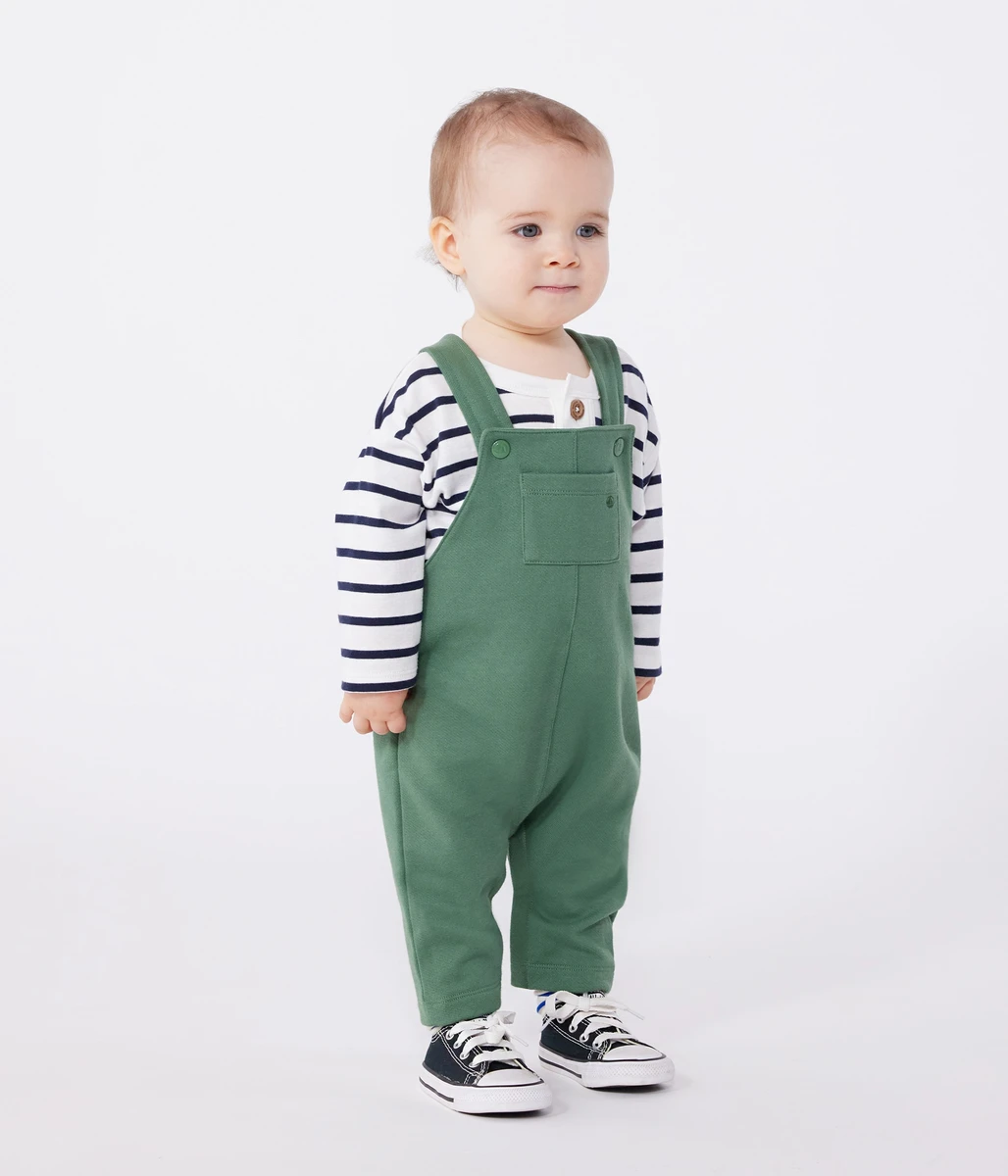 Salopette bébé en coton jambes longues, unie