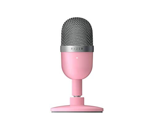 Razer Seiren Mini - Microphone à Condensateur UsSB pour Le Streaming (Compact avec Diagramme Polaire Supercardioïde, Support Inclinable, Amortisseur Intégré) Quartz / Rosé