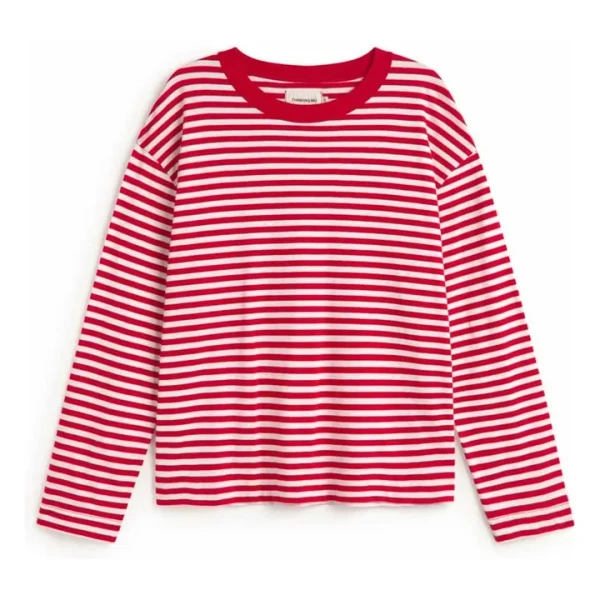T-shirt Willy Emily R Rayé Coton Bio | Rouge