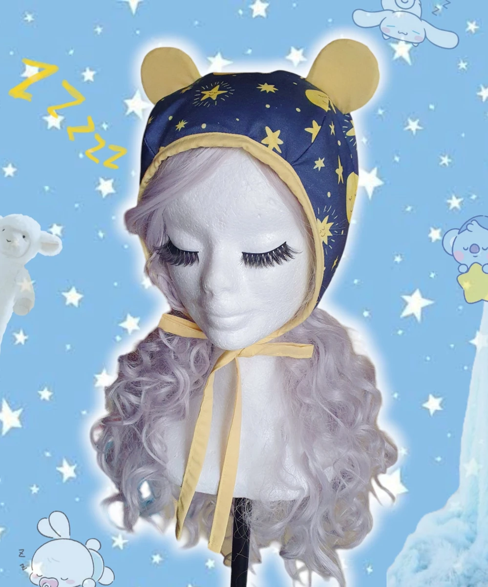 Sleepycore Teddy Bear Bonnet | Adult Sized | Handmade, Upcycled & OOAK