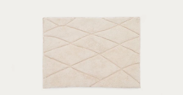 Tapis de salle de bain Nyana en coton blanc 50 x 70 cm | Kave Home France